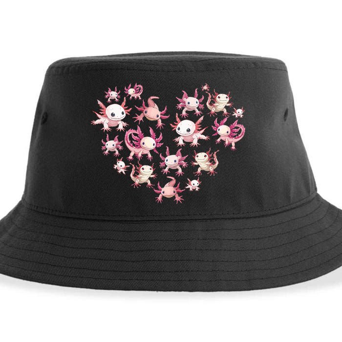 Axolotl Axolotl Heart Cute Sustainable Bucket Hat