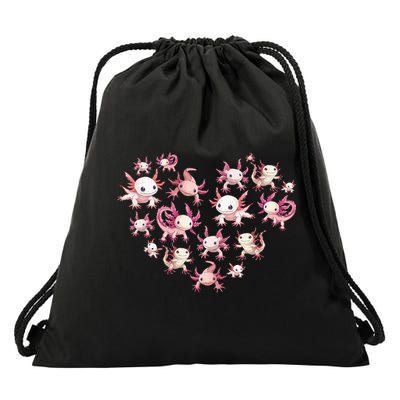 Axolotl Axolotl Heart Cute Drawstring Bag