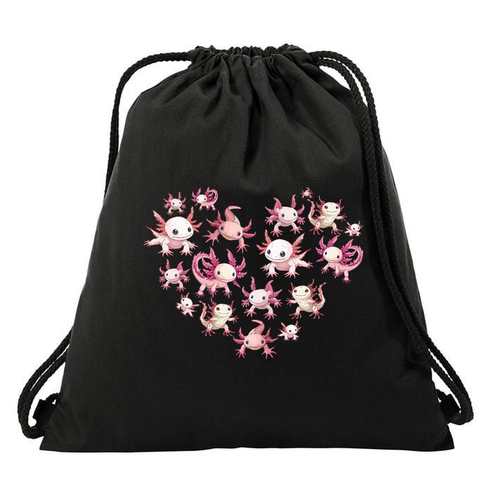 Axolotl Axolotl Heart Cute Drawstring Bag