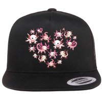 Axolotl Axolotl Heart Cute Flat Bill Trucker Hat