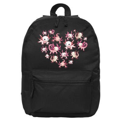 Axolotl Axolotl Heart Cute 16 in Basic Backpack