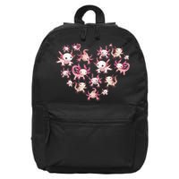 Axolotl Axolotl Heart Cute 16 in Basic Backpack