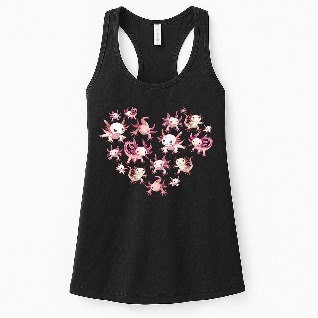 Axolotl Axolotl Heart Cute Womens Tank Top