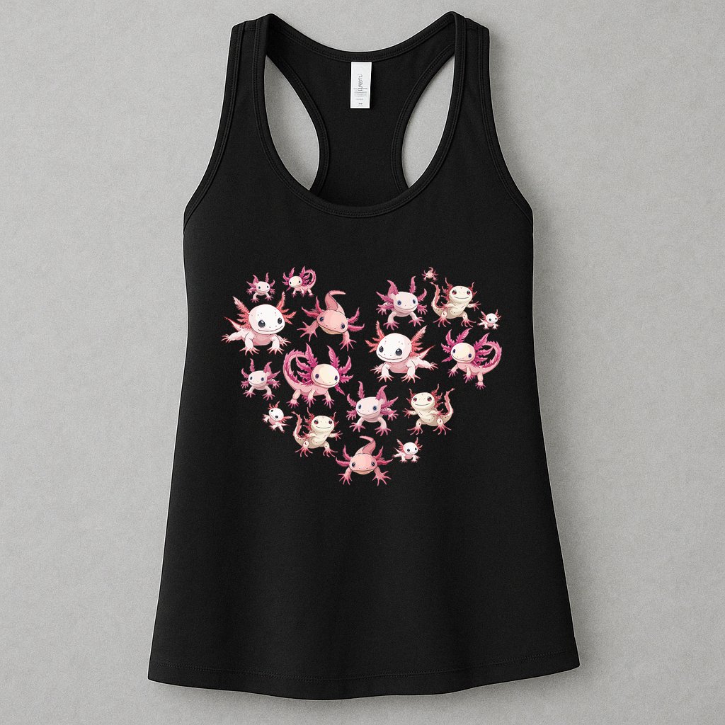 Axolotl Axolotl Heart Cute Womens Tank Top