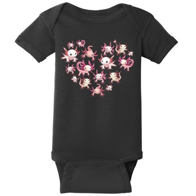 Axolotl Axolotl Heart Cute Baby Bodysuit
