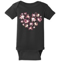 Axolotl Axolotl Heart Cute Baby Bodysuit