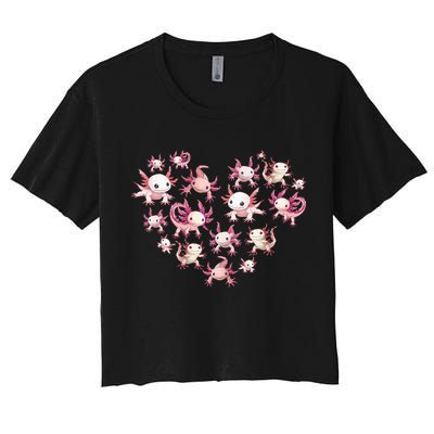 Axolotl Axolotl Heart Cute Women's Crop Top Tee