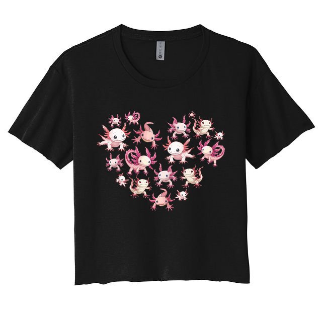 Axolotl Axolotl Heart Cute Women's Crop Top Tee