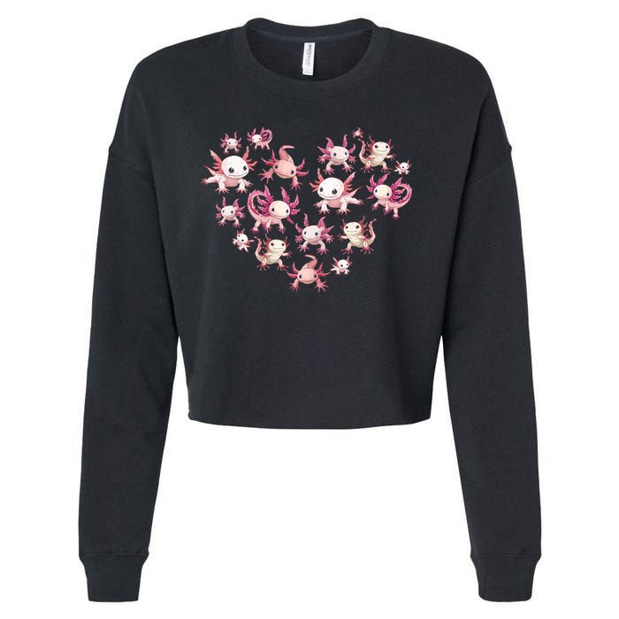 Axolotl Axolotl Heart Cute Cropped Pullover Crew