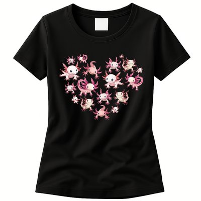 Axolotl Axolotl Heart Cute Womens T-Shirt