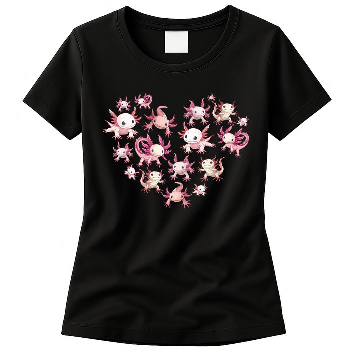 Axolotl Axolotl Heart Cute Womens T-Shirt