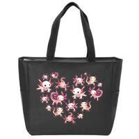 Axolotl Axolotl Heart Cute Zip Tote Bag