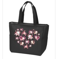 Axolotl Axolotl Heart Cute Zip Tote Bag