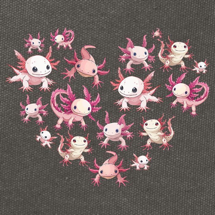 Axolotl Axolotl Heart Cute Cotton Canvas Backpack