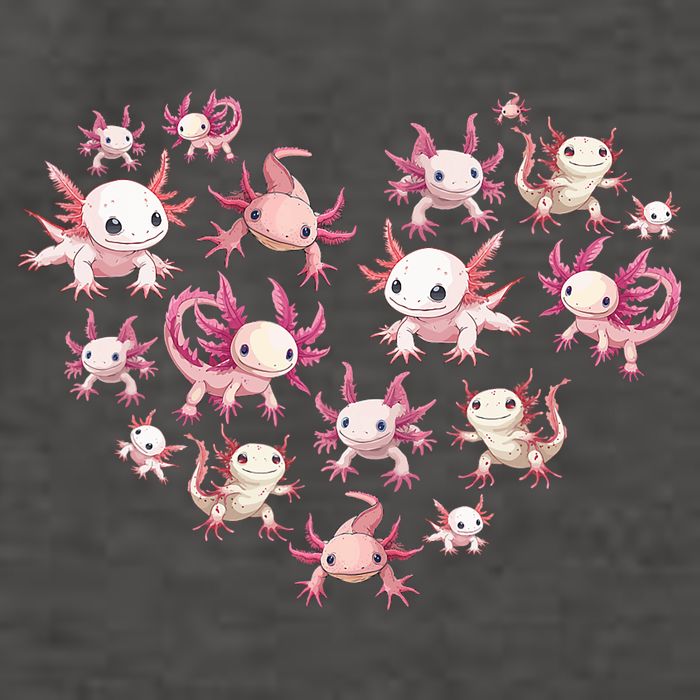 Axolotl Axolotl Heart Cute Vector Backpack
