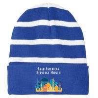 Arab American Heritage Month Gift Striped Beanie with Solid Band