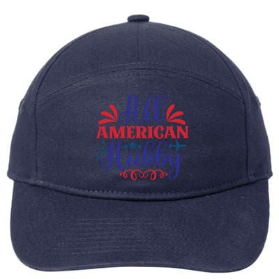 All American Hubby For Memorial Day Gift 7-Panel Snapback Hat