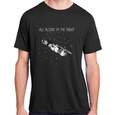 All Alone In The Night Space Station Black Sci Fi Adult ChromaSoft Performance T-Shirt