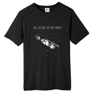 All Alone In The Night Space Station Black Sci Fi Tall Fusion ChromaSoft Performance T-Shirt