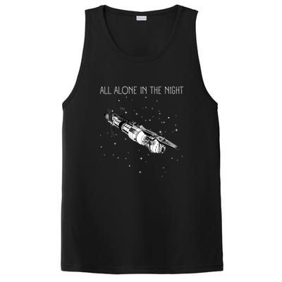 All Alone In The Night Space Station Black Sci Fi PosiCharge Competitor Tank