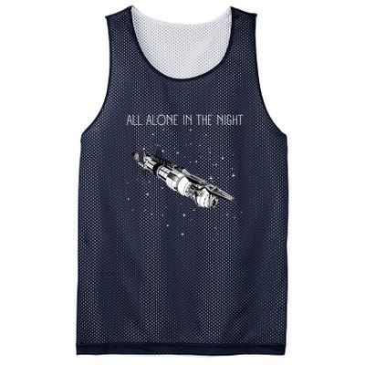 All Alone In The Night Space Station Black Sci Fi Mesh Reversible Basketball Jersey Tank