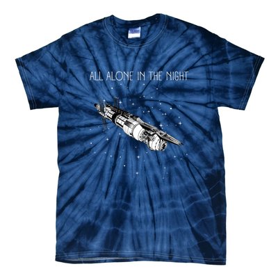 All Alone In The Night Space Station Black Sci Fi Tie-Dye T-Shirt