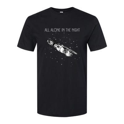 All Alone In The Night Space Station Black Sci Fi Softstyle CVC T-Shirt