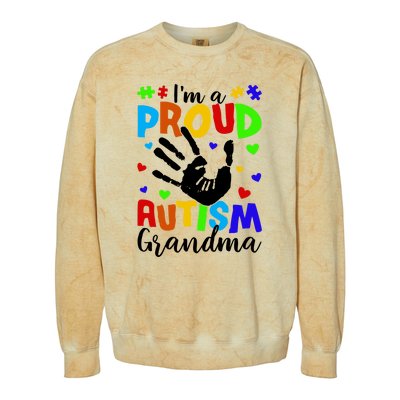 Autism Awareness I Am A Proud Autism Grandma Colorblast Crewneck Sweatshirt