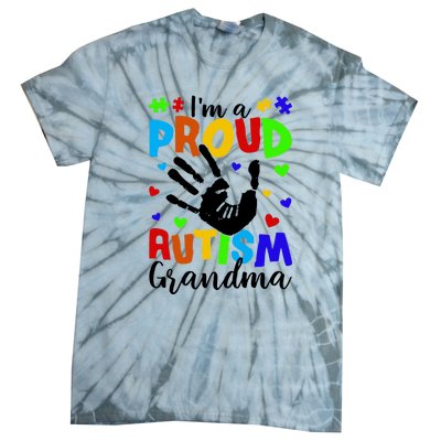 Autism Awareness I Am A Proud Autism Grandma Tie-Dye T-Shirt