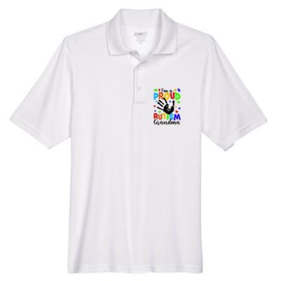 Autism Awareness I Am A Proud Autism Grandma Men's Origin Performance Pique Polo