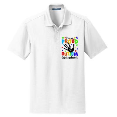 Autism Awareness I Am A Proud Autism Grandma Dry Zone Grid Polo