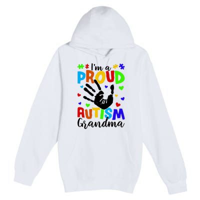 Autism Awareness I Am A Proud Autism Grandma Premium Pullover Hoodie