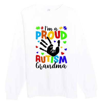 Autism Awareness I Am A Proud Autism Grandma Premium Crewneck Sweatshirt