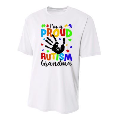 Autism Awareness I Am A Proud Autism Grandma Performance Sprint T-Shirt