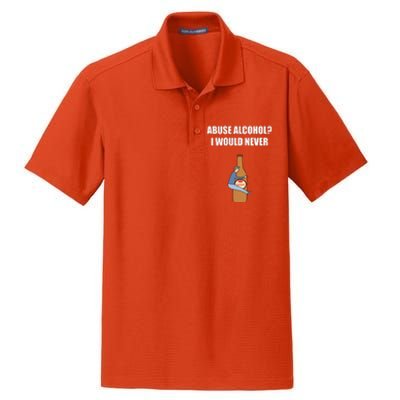 Abuse Alcohol I Would Never Dry Zone Grid Polo