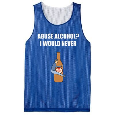 Abuse Alcohol I Would Never Mesh Reversible Basketball Jersey Tank