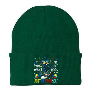 Autism Awareness If You Want To Be Cool Just Be Yourself Cat Knit Cap Winter Beanie