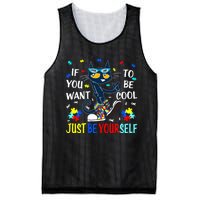 Autism Awareness If You Want To Be Cool Just Be Yourself Cat Mesh Reversible Basketball Jersey Tank