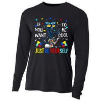 Autism Awareness If You Want To Be Cool Just Be Yourself Cat Cooling Performance Long Sleeve Crew