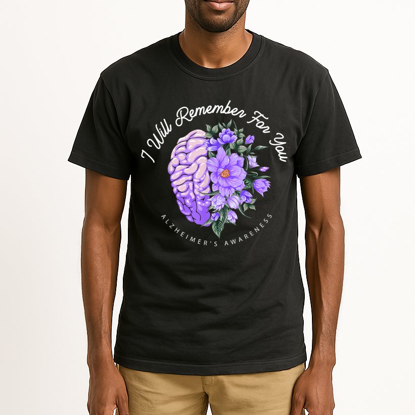 Alzheimer's Awareness I Will Remember For You Brain Tall T-Shirt