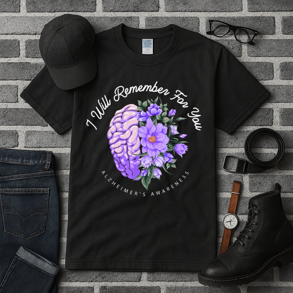 Alzheimer's Awareness I Will Remember For You Brain Tall T-Shirt