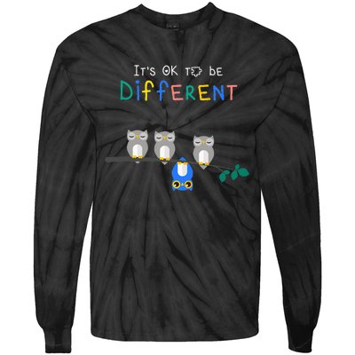 Autism Awareness It's ok to be Different Autism Awareness Tie-Dye Long Sleeve Shirt