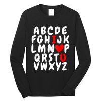 Alphabet ABC I Love You Valentines Day Heart Long Sleeve Shirt