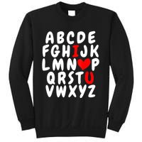 Alphabet ABC I Love You Valentines Day Heart Sweatshirt