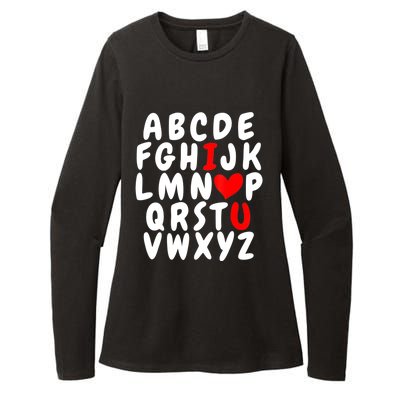 Alphabet ABC I Love You Valentines Day Heart Womens CVC Long Sleeve Shirt