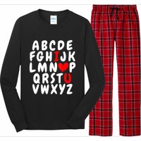 Alphabet ABC I Love You Valentines Day Heart Long Sleeve Pajama Set