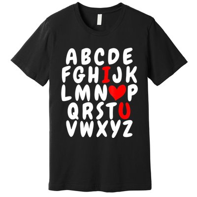 Alphabet ABC I Love You Valentines Day Heart Premium T-Shirt