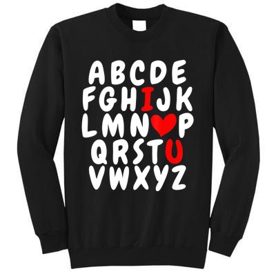 Alphabet ABC I Love You Valentines Day Heart Tall Sweatshirt