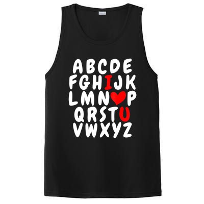 Alphabet ABC I Love You Valentines Day Heart PosiCharge Competitor Tank