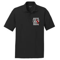 Alphabet ABC I Love You Valentines Day Heart PosiCharge RacerMesh Polo